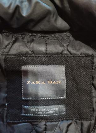 Стильне чорне чоловіче пальто zara man8 фото