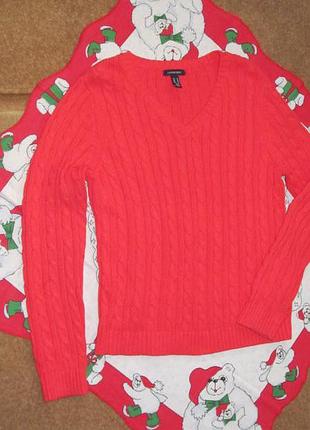 Тепленький  кораловий полувер, цупка в"язка( 100% котон)