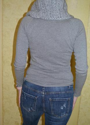 Серый свитер водолазка с вязанным хомутом воротником asos6 фото