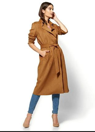 Трендовый тренч на запах под замш / лёгкое пальто / плащ