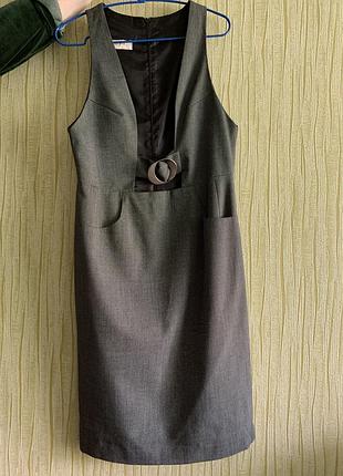 Сарафан серый миди 3