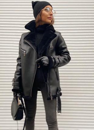 Дублянка авіатор чорна 3