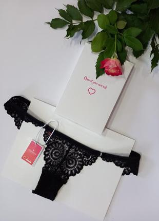 Изысканные женские трусики obsessive mixty l-xl черные кружевные