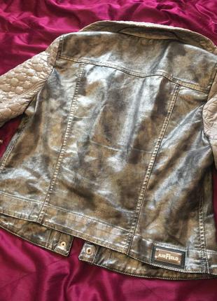Стеганая мини куртка серебристая, потёртости, рваности, весна-осень, косуха6 фото