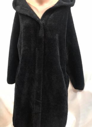 Нарядное пальто с шерстью альпаки с капюшоном отличное качество4 фото