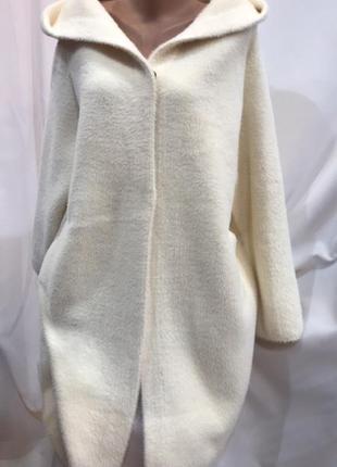 Нарядное пальто с шерстью альпаки отличное качество с капюшоном9 фото