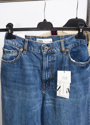Трендові нові вільні широкі джинси zara сині джинси палаццо з високою посадкою4 фото