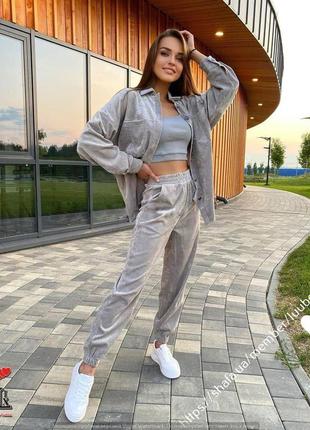 💜костюм брючний мікро вельвет💜44-46 48-50💜