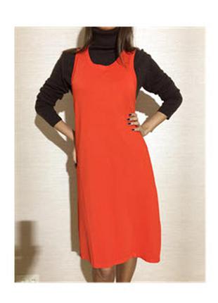 Яркое  трикотажное платье -сарафан benetton1 фото