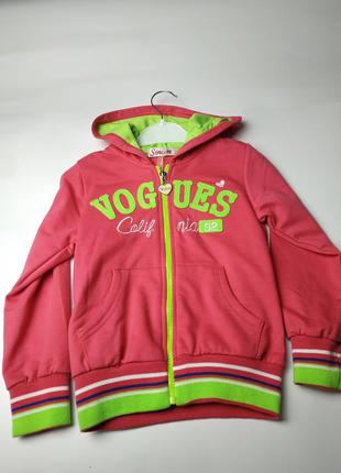 Спортивная кофта с капюшоном на девочку супер яркая