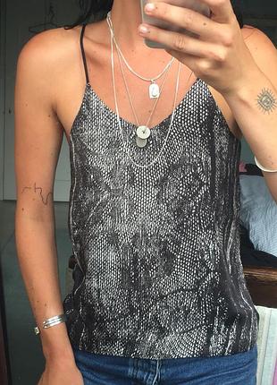 H&m топ на бретелях у зміїний принт