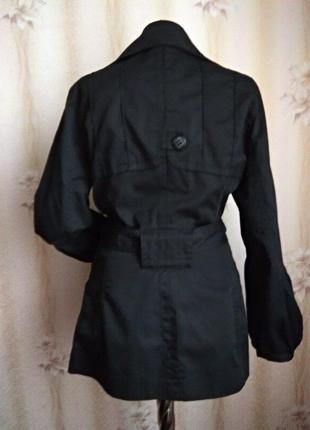 Куртка жіноча, тренч двобортний, короткий плащ жіночий vero modа, чорний р. м, італія2 фото