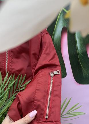 📍красная весенняя женская ветровка/лёгкая куртка цвета бургунди/красный бомбер📍4 фото