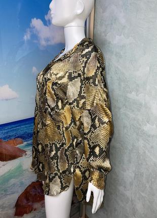 Zara оверсайз сорочка блуза пітон змія подовжена позаду9 фото
