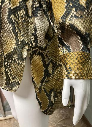 Zara оверсайз сорочка блуза пітон змія подовжена позаду6 фото