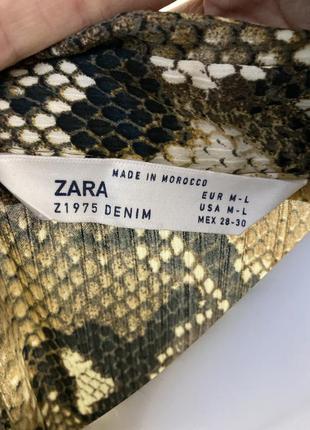 Zara оверсайз сорочка блуза пітон змія подовжена позаду8 фото