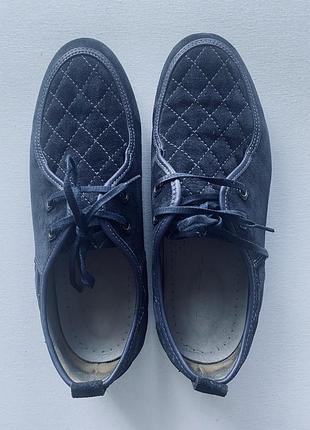 Замшевые синие туфли на шнурках laboca 🇮🇹