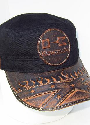 Кепка немка байкерская коттоновая kawasaki  davani 00408