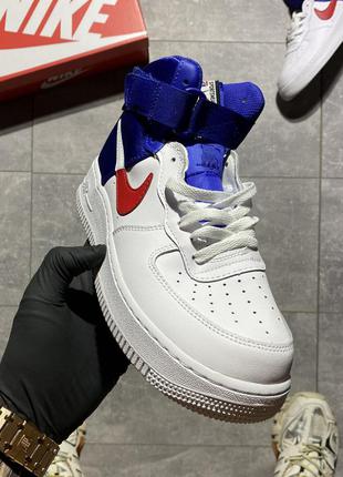 Nike air force 1 high white and blue best sale