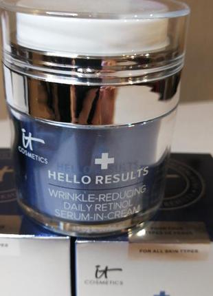 Омолоджуюча сироватка-крем з ретинолом it cosmetics hello results daily retinol serum-in-cream 50 мл