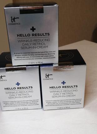 Омолоджуюча сироватка-крем з ретинолом it cosmetics hello results daily retinol serum-in-cream 50 мл4 фото