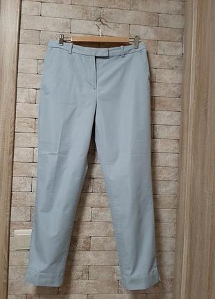 Классические  зауженные брюки пастельно  голубого цвета