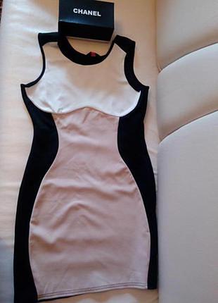 Сукня чорний бежевий