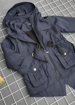 Куртка парка вітровка легкий плащ на флісі з кишенями3 фото