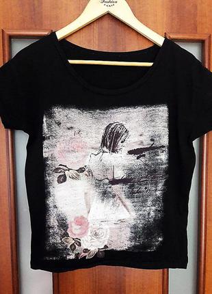 Футболка  s, m, l от stradivarius принт девушка