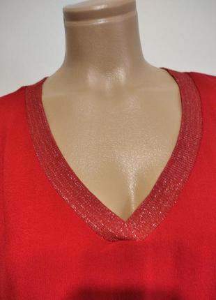 Яркая красная женская блузка. италия.2 фото