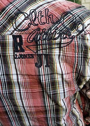 Рубашка в клетку ковбойская с длинным рукавом вышивка нашивка jack&jones р.l-xl original9 фото