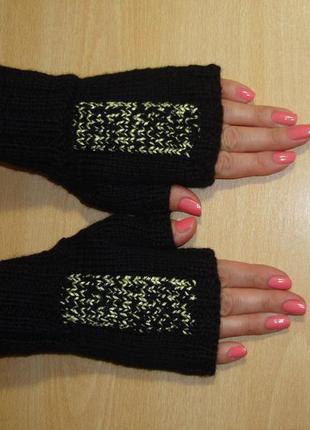 Стильные митенки перчатки без пальцев и с пальцами - демисезон и зима10 фото