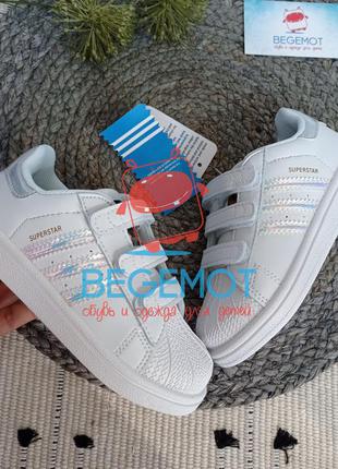 Дитячі кросівки дівчинці adidas superstar білі2 фото