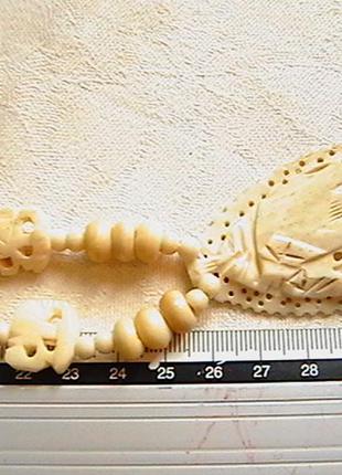 Ожерелье ''слоны''. кость. индия. 1980-е г.г.  длина 52 см.​5 фото