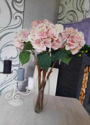 Букет ніжно рожевих гортензій з латексу. 5 штук. штучні квіти преміум класу.6 фото
