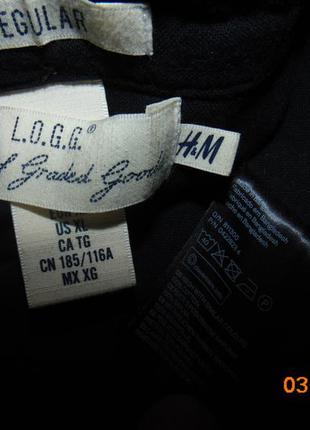 Стильная катоновая байк рубашка бренд h&m.л-хл .9 фото