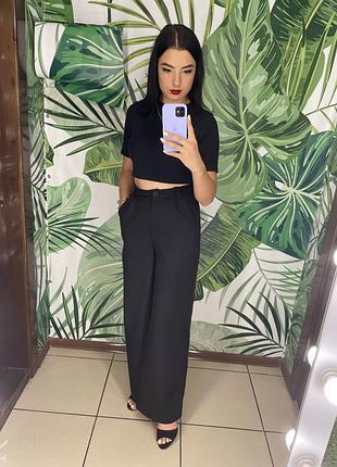 Штани кльош палаццо чорні