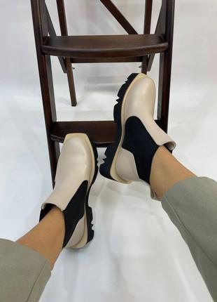 Дизайнерские  квадратные ботинки челси saw кожа натуральная3 фото