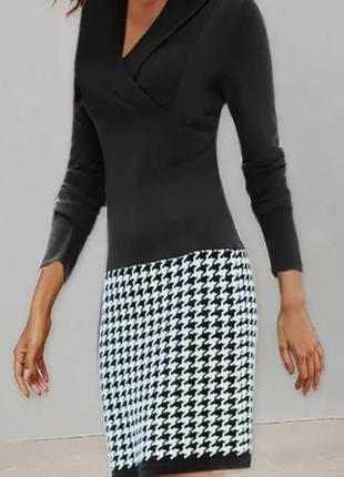 Платье теплое гусиная лапка