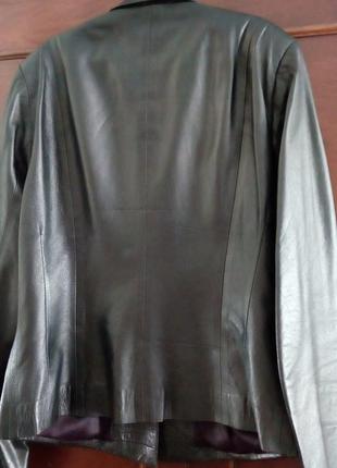 Куртка - жакет натуральная кожа люкс цвет черный - белый - короткие и удлиненная -3 шт4 фото