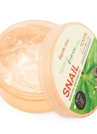 Многофункциональный смягчающий гель с экстрактом  улитки farmstay moisture soothing gel snail2 фото