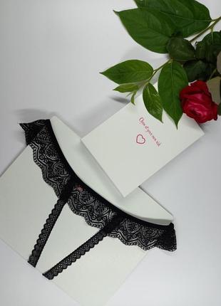 Елегантні жіночі трусики obsessive 864розмір л/хл з відкритим доступом чорні обсессів