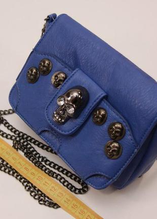 Клатч синий череп