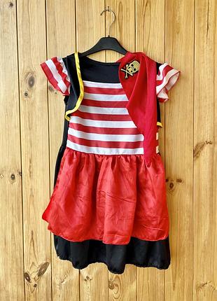 Дитячий костюм піратка з косинкою 5-6 років бандитка корсар маскарад