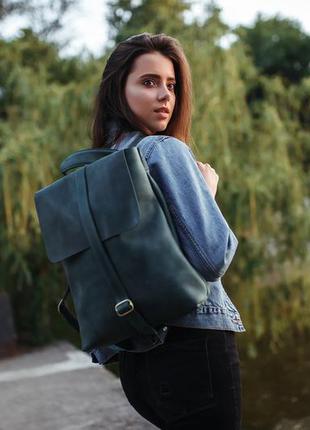 Шкіряний рюкзак трансформер чорний, синій, зелений, коричневий, марсала2 фото