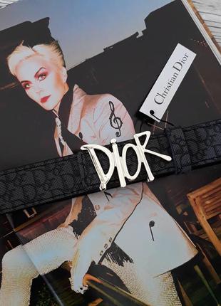 Ремень женский кожаный черный в стиле dior / ремінь пояс жіночий