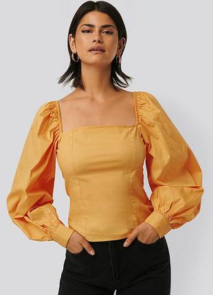 Желтая блуза  na-kd / как zara, h&m