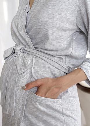 Красивый халат и сорочка для беременной и кормящей мамы 3120-31225 фото