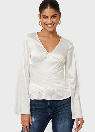 Сатиновая блуза  na-kd / как zara, h&m