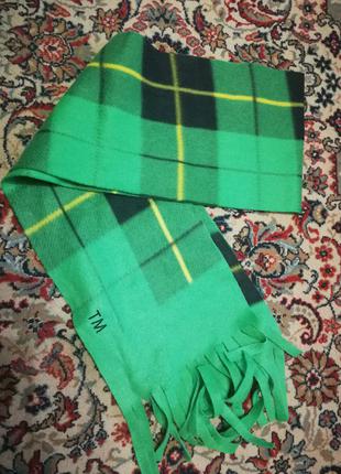 Ярко зеленый флисовый шарф тренд 20231 фото